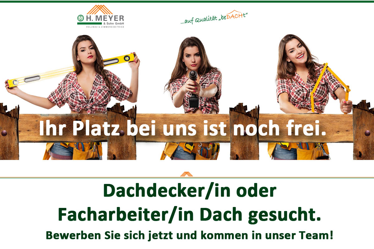 Stelle frei – Dachdecker/in oder Facharbeiter/in Dach gesucht!